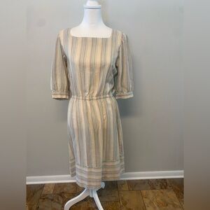 Handmade 60-year-old linen Striped peasant Dress
